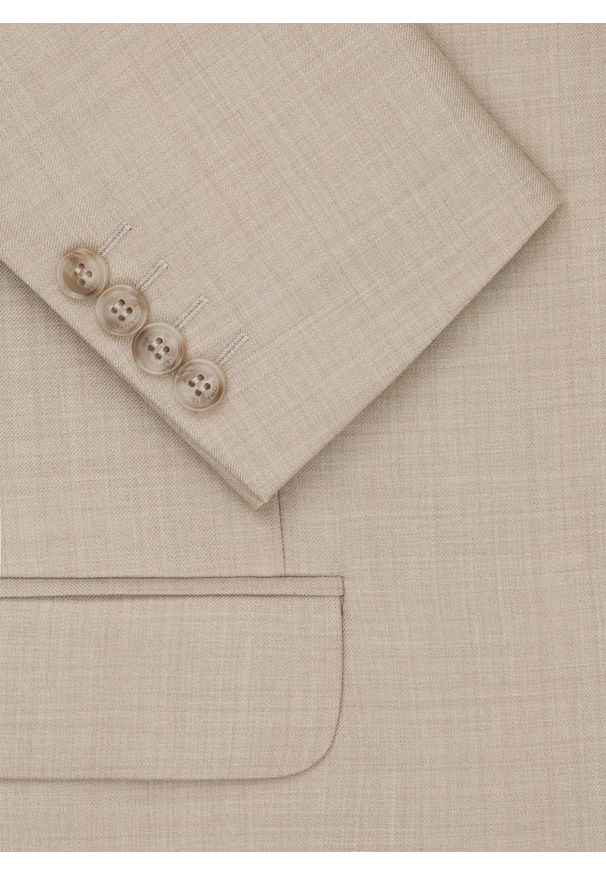 Pako Lorente - PAKO LORENTE - Beżowa marynarka garniturowa wełna. Kolor: beżowy. Materiał: wełna. Wzór: gładki