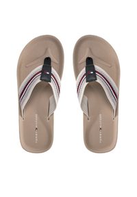 TOMMY HILFIGER - Tommy Hilfiger Japonki Comfort Hilfiger Beach Sandal FM0FM04910 Beżowy. Kolor: beżowy. Materiał: materiał