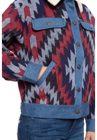 Wrangler - DAMSKA KURTKA SHERPA WRANGLER GEO JACKET BLUE DEPTHS W4N6WVXJY. Kolor: niebieski. Materiał: jeans. Sezon: zima. Styl: retro