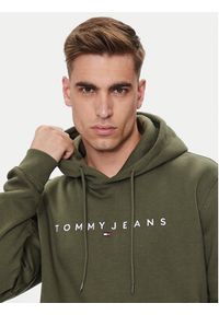 Tommy Jeans Bluza Linear Logo DM0DM17985 Zielony Regular Fit. Kolor: zielony. Materiał: bawełna