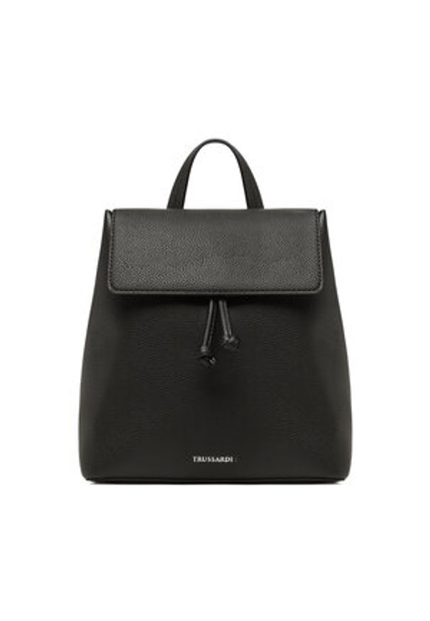 Trussardi Jeans - Plecak Trussardi - 75B01491 K299. Kolor: czarny. Materiał: skóra