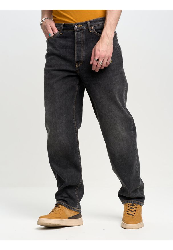 Big-Star - Spodnie jeans męskie loose Isaac 999. Stan: podwyższony. Kolor: szary