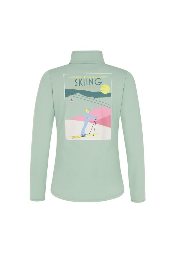 Damski polar 1/4 zip Protest Lunar. Kolor: zielony. Materiał: polar. Sezon: zima. Sport: narciarstwo