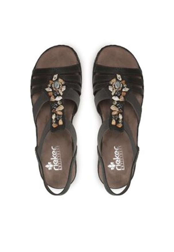 Rieker Sandały 62949-45 Szary. Kolor: szary. Materiał: skóra