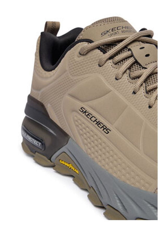 skechers - Skechers Trekkingi Max Protect 237672 TPBK Brązowy. Kolor: brązowy. Materiał: skóra. Sport: turystyka piesza
