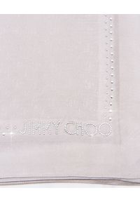 Jimmy Choo - JIMMY CHOO - Jedwabna beżowa chusta ze zdobieniem. Kolor: beżowy. Materiał: jedwab. Wzór: aplikacja #5