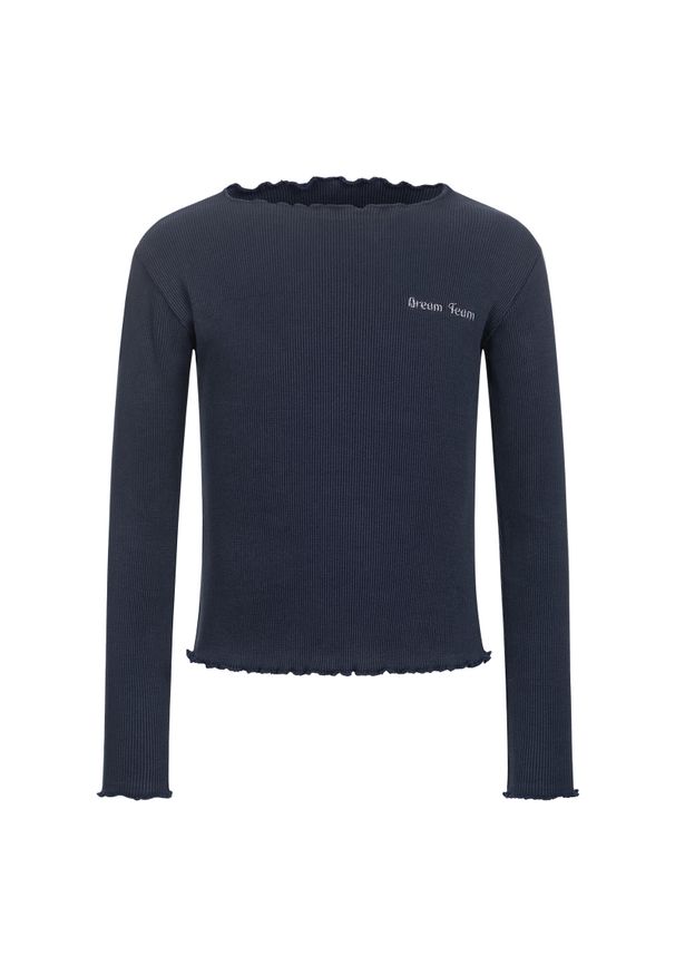 Koszulka dziewczęca z długim rękawem ELT Lucky Merle. Kolor: niebieski. Długość rękawa: długi rękaw. Długość: długie. Styl: młodzieżowy