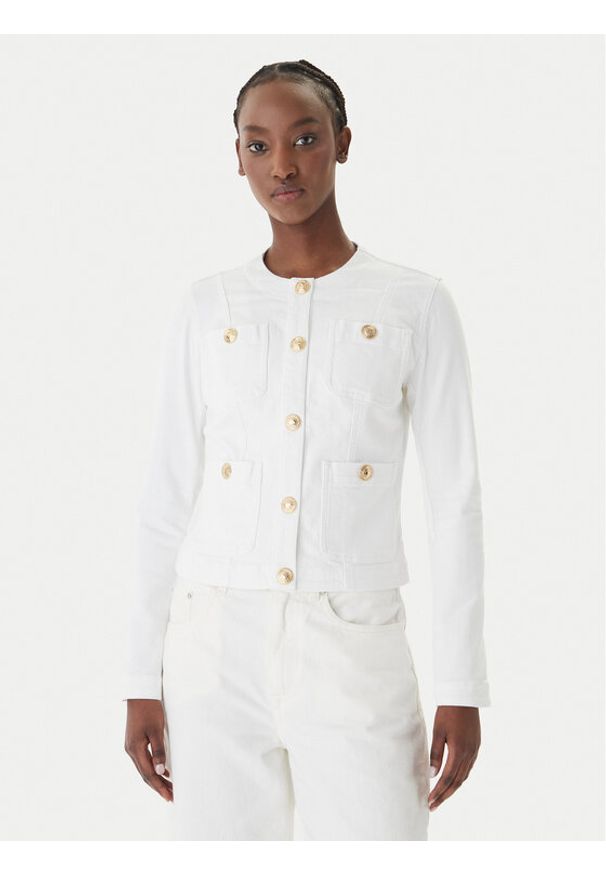 Liu Jo Kurtka jeansowa UA6260 D0275 Biały Regular Fit. Kolor: biały. Materiał: bawełna