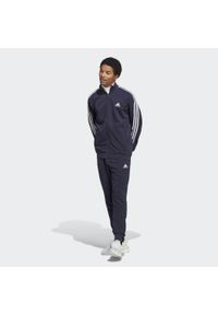 Adidas - Basic 3-Stripes French Terry Track Suit. Kolor: niebieski. Materiał: dresówka, materiał. Sport: fitness #1