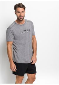 bonprix - Piżama z krótkimi spodenkami z miękką bawełną. Kolor: szary. Materiał: bawełna. Długość: krótkie #1