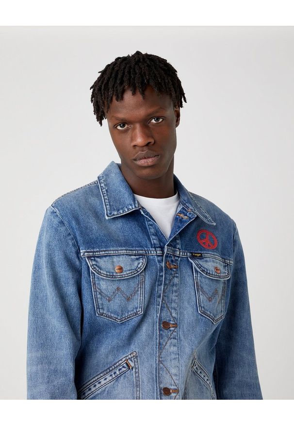 Wrangler - MĘSKA KURTKA JEANSOWA WRANGLER 124WJ THE WRIDER W4MJUG12K 112129139. Materiał: jeans