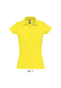 SOL'S - Damska koszulka polo Sol's Prescott. Okazja: na co dzień. Typ kołnierza: polo. Kolor: żółty. Styl: casual #1