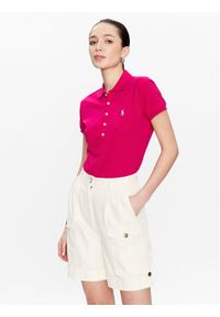 Polo Ralph Lauren Polo 211870245034 Różowy Slim Fit. Typ kołnierza: polo. Kolor: różowy. Materiał: bawełna #1