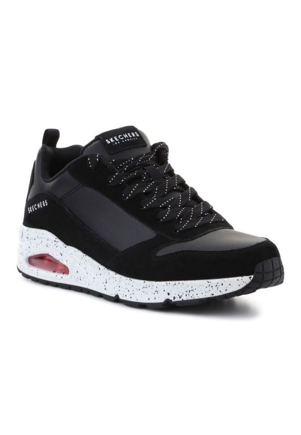 skechers - Buty Skechers M 232153-BKW czarne. Kolor: czarny. Materiał: skóra, zamsz, syntetyk. Szerokość cholewki: normalna