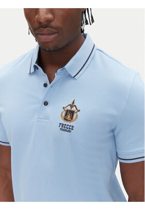 Aeronautica Militare Polo 251PO1850P191 Niebieski Slim Fit. Typ kołnierza: polo. Kolor: niebieski. Materiał: bawełna