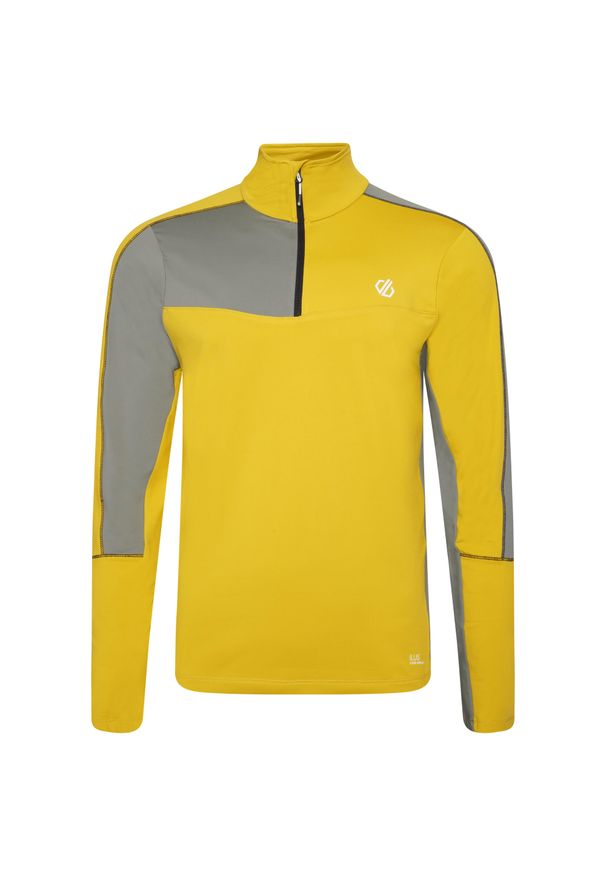 DARE 2B - Męska bluza turystyczna termiczna z suwakiem Dignify II. Kolor: żółty. Materiał: polar. Sport: turystyka piesza