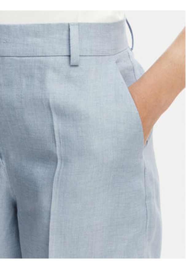 Weekend Max Mara Spodnie materiałowe Malizia 2615131112 Niebieski jasny Regular Fit. Kolor: niebieski. Materiał: len