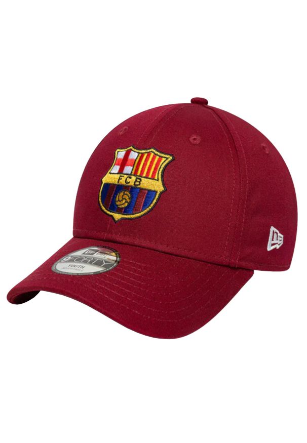 New Era - Czapka z daszkiem chłopięca Core 9Forty FC Barcelona Jr Cap. Kolor: czerwony. Materiał: bawełna