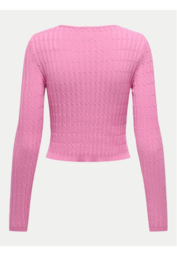 only - ONLY Sweter Meddi 15339582 Różowy Cropped Fit. Kolor: różowy. Materiał: wiskoza