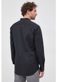 BOSS - Boss Koszula męska kolor czarny slim ze stójką. Typ kołnierza: kołnierzyk stójkowy. Kolor: czarny. Materiał: tkanina #2