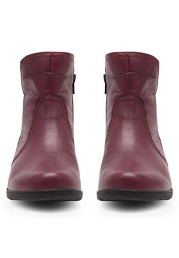 Go Soft Botki WI16-JANE ZULA-02 Bordowy. Kolor: czerwony. Materiał: skóra