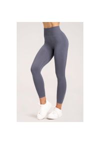 GYM GLAMOUR - Legginsy fitness damskie Gym Glamour marble. Kolor: szary. Sport: fitness