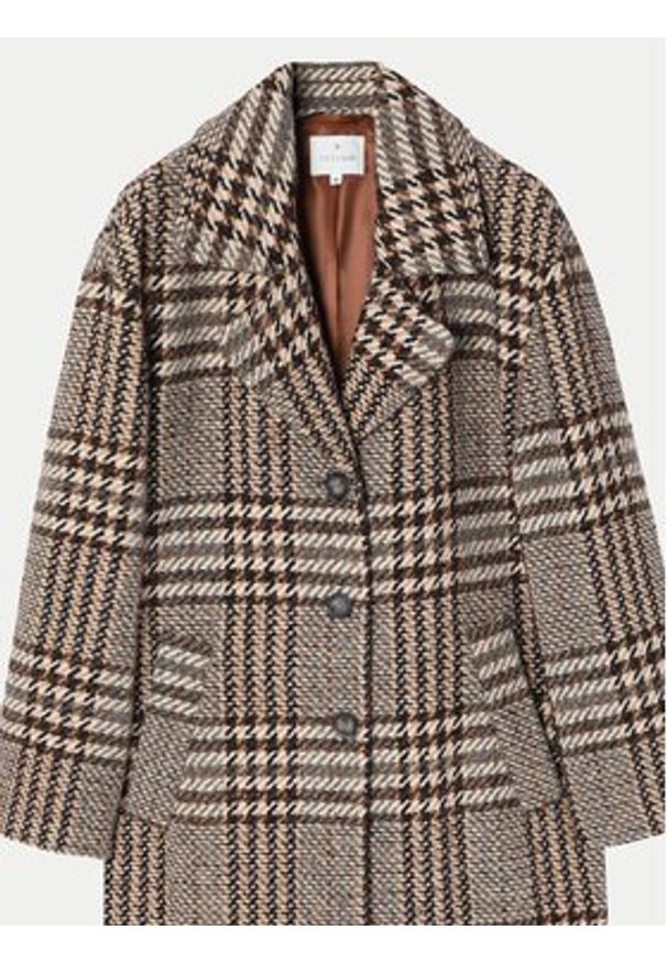 Tatuum Płaszcz wełniany Sewro 1 T2419.007B Brązowy Regular Fit. Kolor: brązowy. Materiał: syntetyk