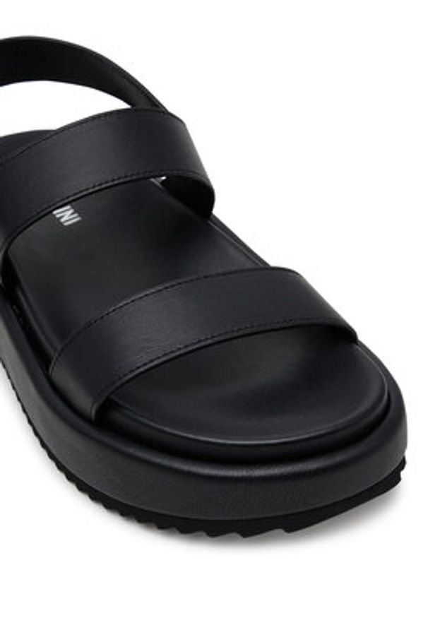 Pollini Sandały SA16155G1MTL0000 Czarny. Kolor: czarny. Materiał: skóra