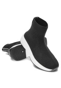 Sca'viola - Czarne Botki Sca'Viola Damskie Stylowe Obuwie. Kolor: czarny. Materiał: materiał. Styl: elegancki, sportowy #6