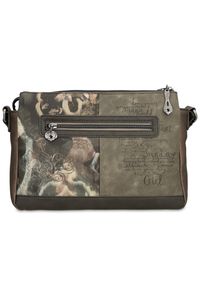 Brązowa Pojemna Listonoszka Damska Anekke Real. Kolor: brązowy. Wzór: kwiaty, motyw z bajki, haft. Dodatki: z breloczkiem, z haftem. Styl: casual #10