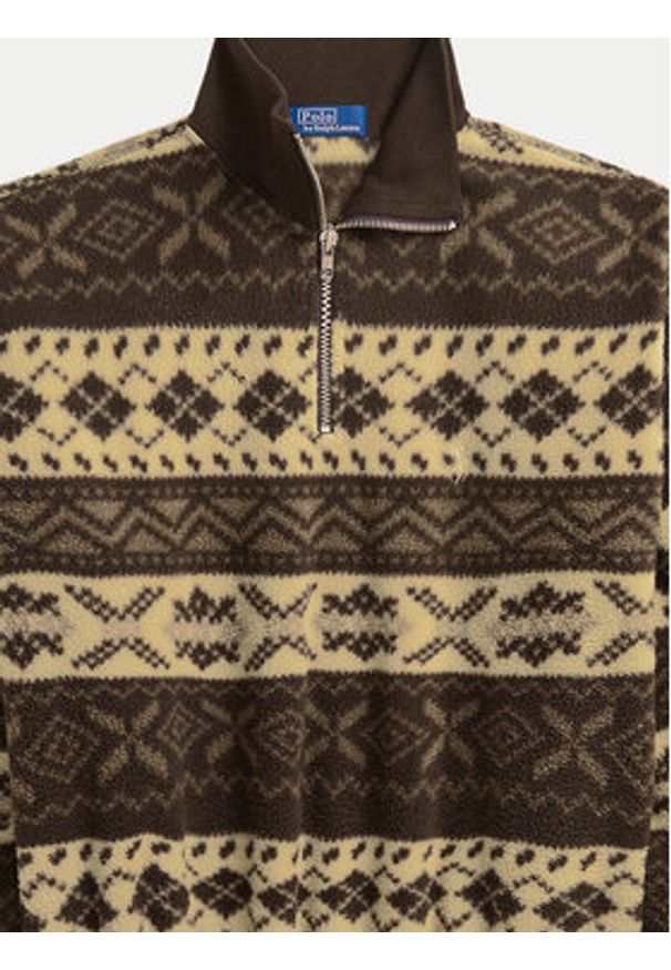 Polo Ralph Lauren Sweter 211947972001 Brązowy Relaxed Fit. Typ kołnierza: polo. Kolor: brązowy. Materiał: syntetyk