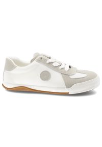 Big-Star - Trampki damskie Big Star, skóra naturalna zamszowe wstawki sznurowany fason klasyczna gumowa podeszwa okrągły nosek, białe, TT274145. Nosek buta: okrągły. Zapięcie: sznurówki. Kolor: biały. Materiał: guma, skóra, zamsz. Styl: klasyczny #3