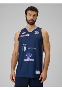 4f - 4F Koszulka meczowa replika wyjazdowa z sezonu 2025/26 męska 4F x Dziki Warszawa - granatowa XXL. Kolor: niebieski. Materiał: materiał. Wzór: nadruk #1