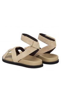 BOSS Sandały Freyah 50563358 Beżowy. Kolor: beżowy. Materiał: zamsz, skóra #2