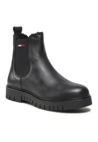 Tommy Jeans Sztyblety Warmlined Chelsea Boot EN0EN01991 Czarny. Kolor: czarny. Materiał: skóra