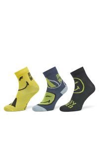 Adidas - adidas Zestaw 3 par wysokich skarpet dziecięcych Smiley World JG5804 Kolorowy. Materiał: materiał, bawełna. Wzór: kolorowy