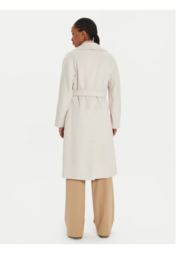 Weekend Max Mara Płaszcz wełniany Resina 2425016092 Écru Regular Fit. Materiał: wełna