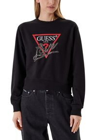 Guess - GUESS Czarna damska bluza Studded Love. Kolor: czarny #5