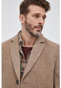 Karl Lagerfeld Płaszcz wełniany kolor beżowy przejściowy. Okazja: na co dzień. Kolor: beżowy. Materiał: wełna. Styl: casual, klasyczny #2