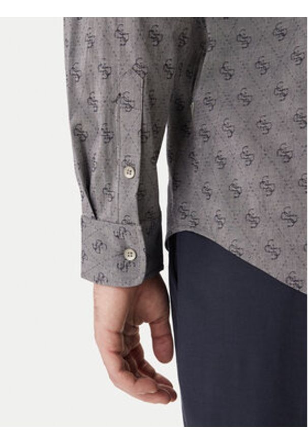 Guess Koszula M6GH18 W1713 Szary Regular Fit. Kolor: szary. Materiał: bawełna