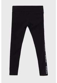 Guess legginsy dziecięce kolor czarny z nadrukiem. Kolor: czarny. Wzór: nadruk #2