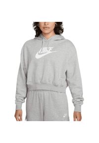 Nike - Bluza z Kapturem Oversized Crop Club Fleece Rozmiar XS Żółty - DQ5850-063. Typ kołnierza: kaptur. Kolor: żółty. Materiał: dzianina #1