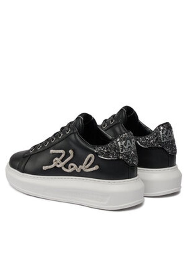 Karl Lagerfeld - KARL LAGERFELD Sneakersy KL62510G Czarny. Kolor: czarny. Materiał: skóra