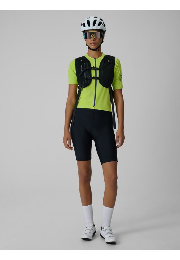 4f - 4F Koszulka kolarska damska - zielona XS. Kolor: zielony. Materiał: dzianina, skóra, materiał. Długość: długie. Sport: kolarstwo