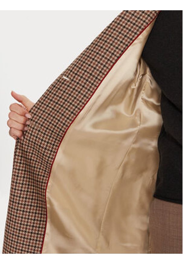 TOMMY HILFIGER - Tommy Hilfiger Płaszcz wełniany WW0WW43195 Beżowy Regular Fit. Kolor: beżowy. Materiał: wełna