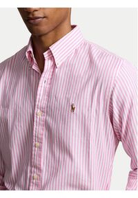 Polo Ralph Lauren Koszula 710886462002 Różowy Custom Fit. Typ kołnierza: polo. Kolor: różowy. Materiał: bawełna