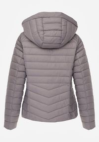 Born2be - Szara Klasyczna Kurtka Przejściowa z Pikowaniem i Odpinanym Kapturem Pretiella. Okazja: na spacer, na co dzień. Kolor: szary. Materiał: jeans, nylon. Styl: klasyczny #8