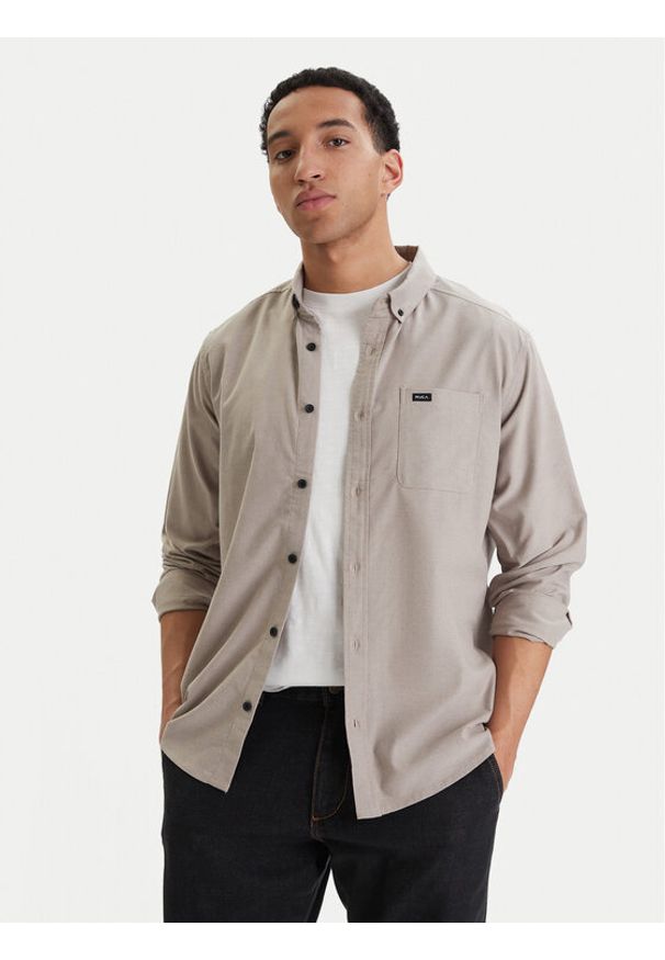 RVCA Koszula Thatll Do AVYWT00543 Beżowy Slim Fit. Kolor: beżowy. Materiał: syntetyk