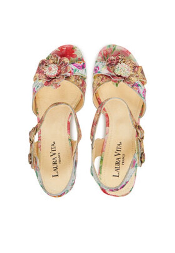 Laura Vita Sandały Framboiseo 42 Czerwony. Kolor: czerwony. Materiał: skóra