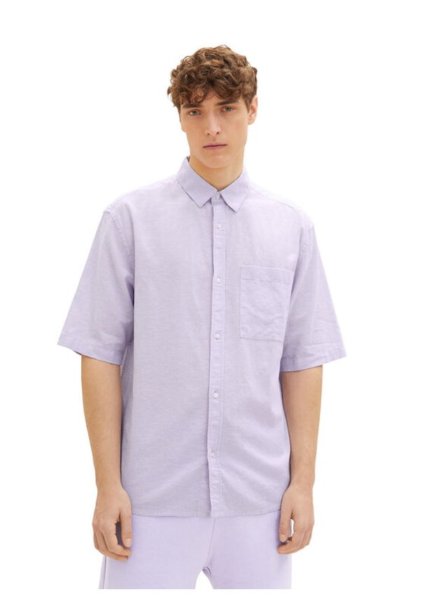 Tom Tailor Denim Koszula 1034920 Fioletowy Regular Fit. Kolor: fioletowy. Materiał: bawełna, denim